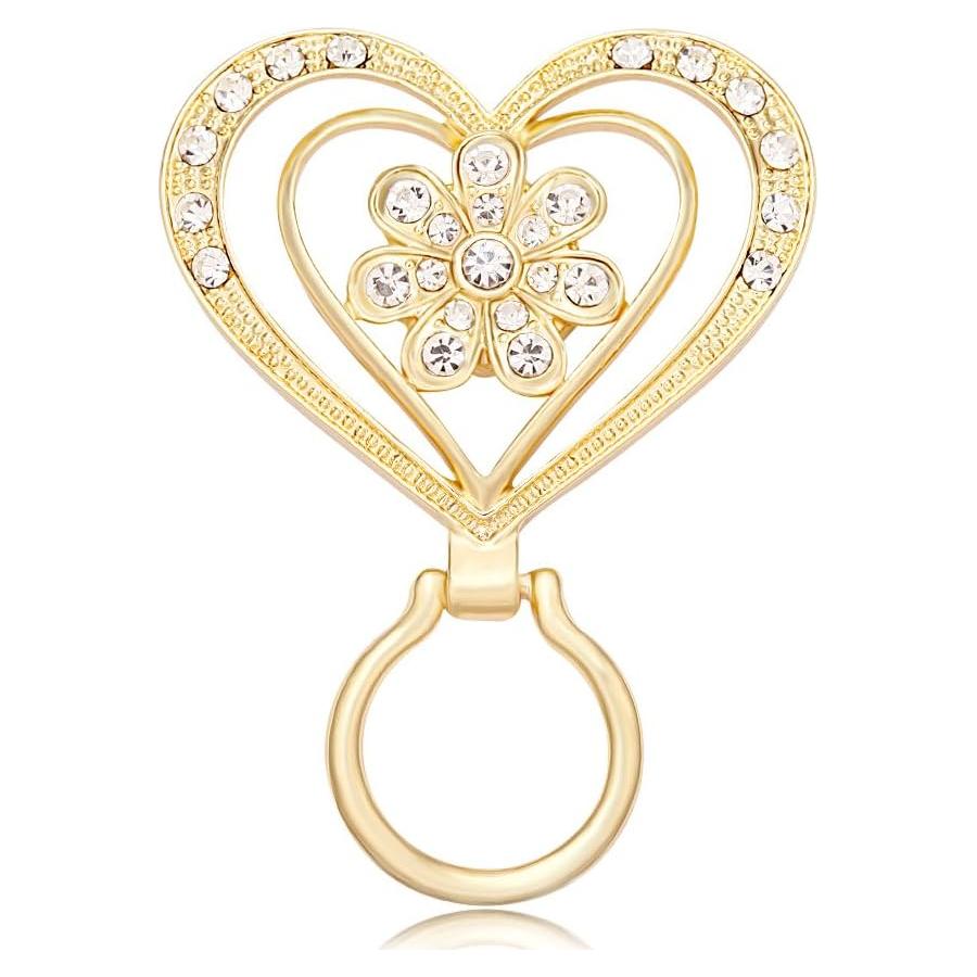 Soporte Magnético para Gafas MANZHEN Doble Corazón Oro/Rosa