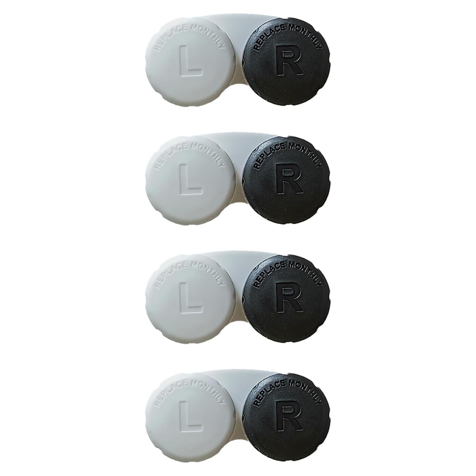 Estuches para Lentes de Contacto Kuanfine - Paquete de 4 Negros