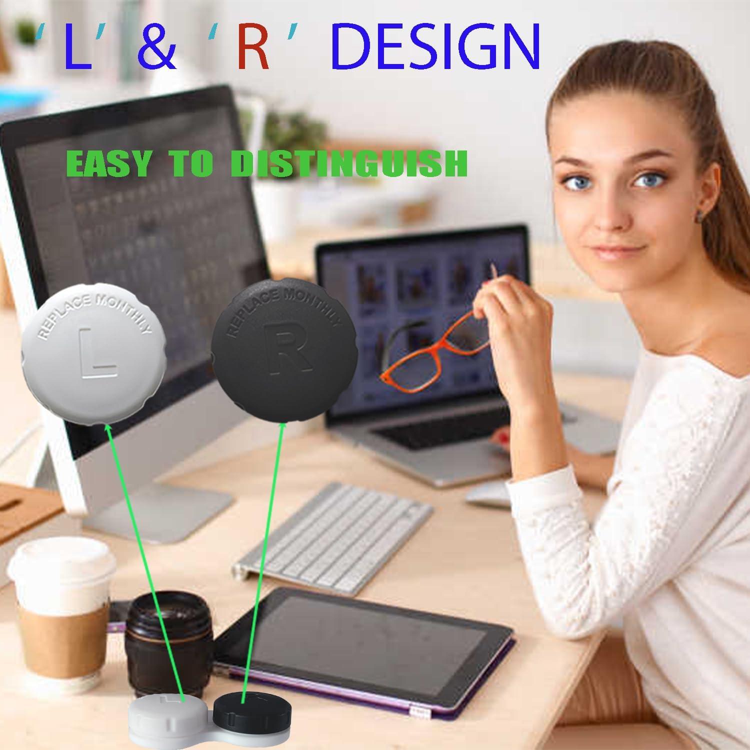 Estuches para Lentes de Contacto Kuanfine - Paquete de 4 Negros