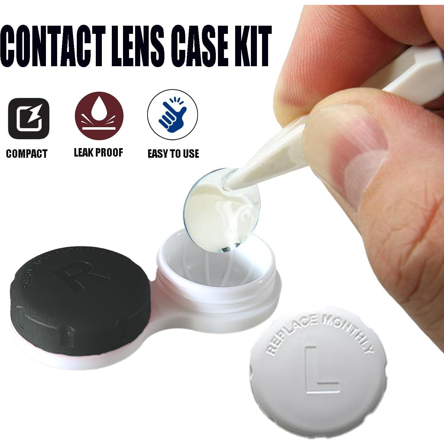 Estuches para Lentes de Contacto Kuanfine - Paquete de 4 Negros