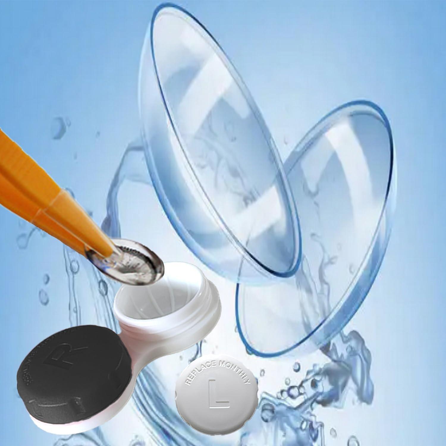 Estuches para Lentes de Contacto Kuanfine - Paquete de 4 Negros