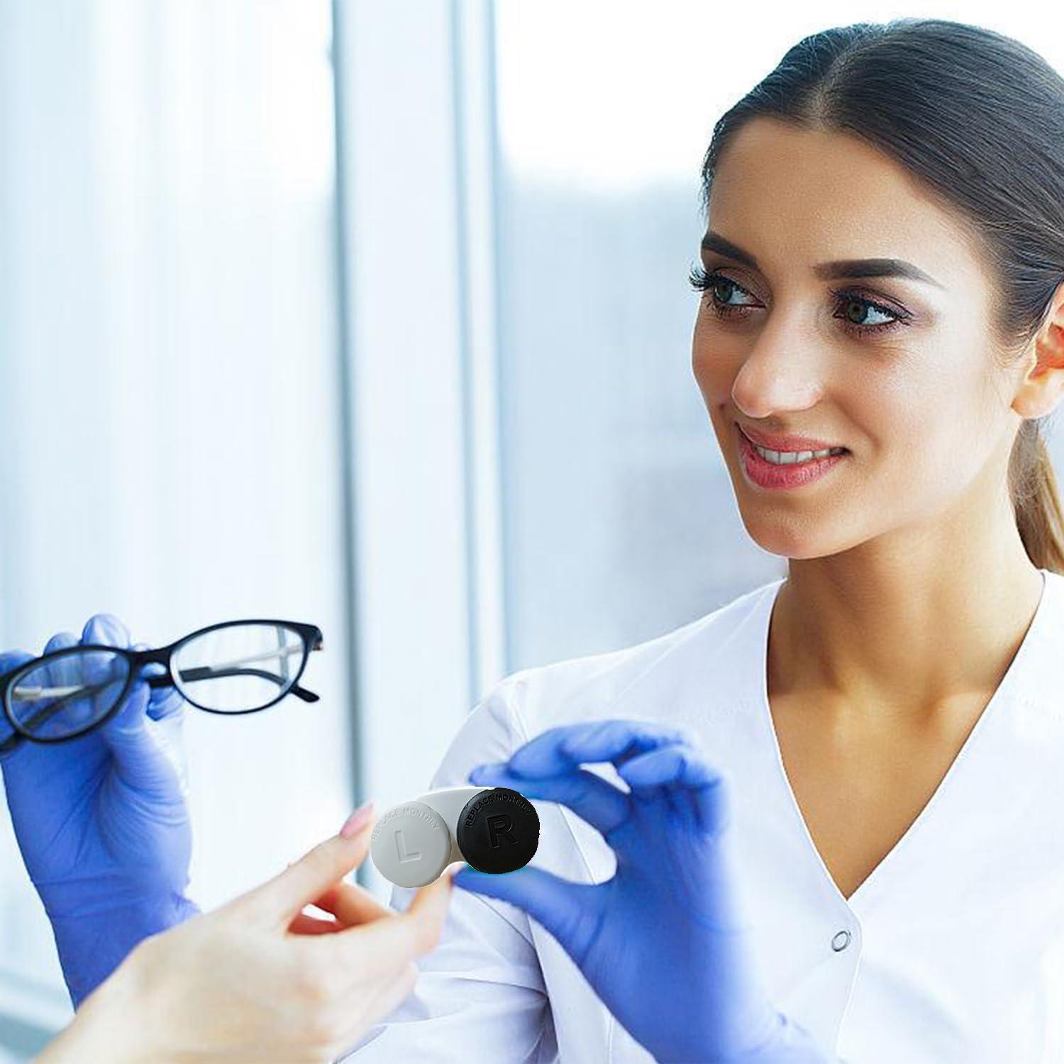 Estuches para Lentes de Contacto Kuanfine - Paquete de 4 Negros