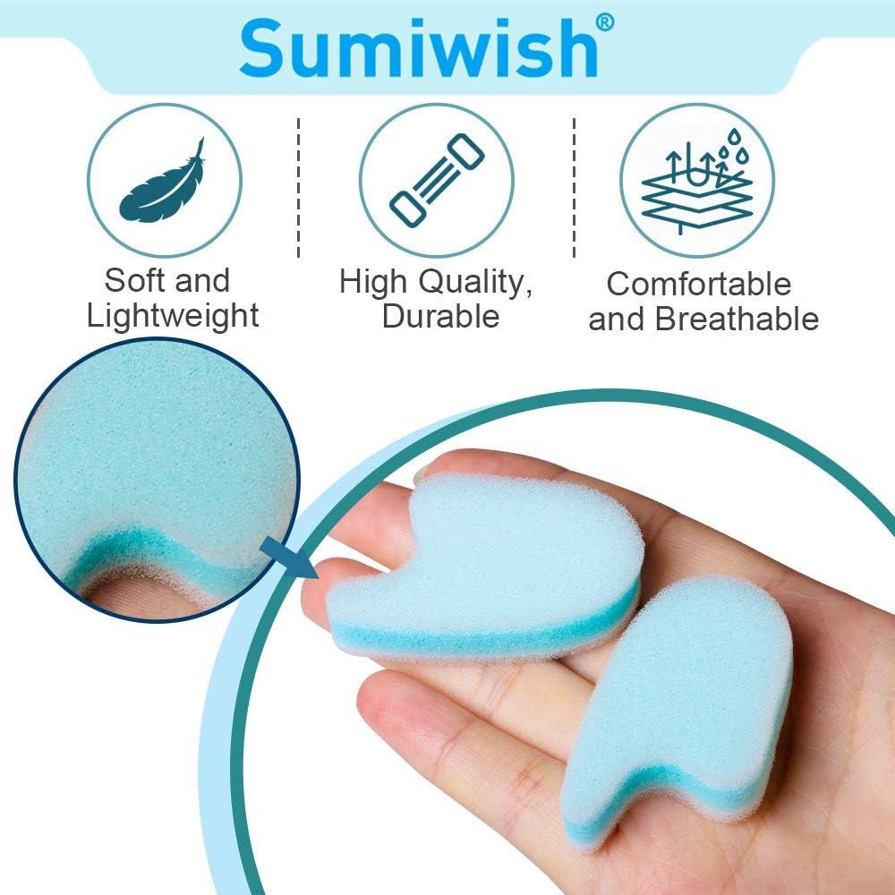 Separadores de Dedos de Espuma Sumiwish - Paquete de 10 Azul