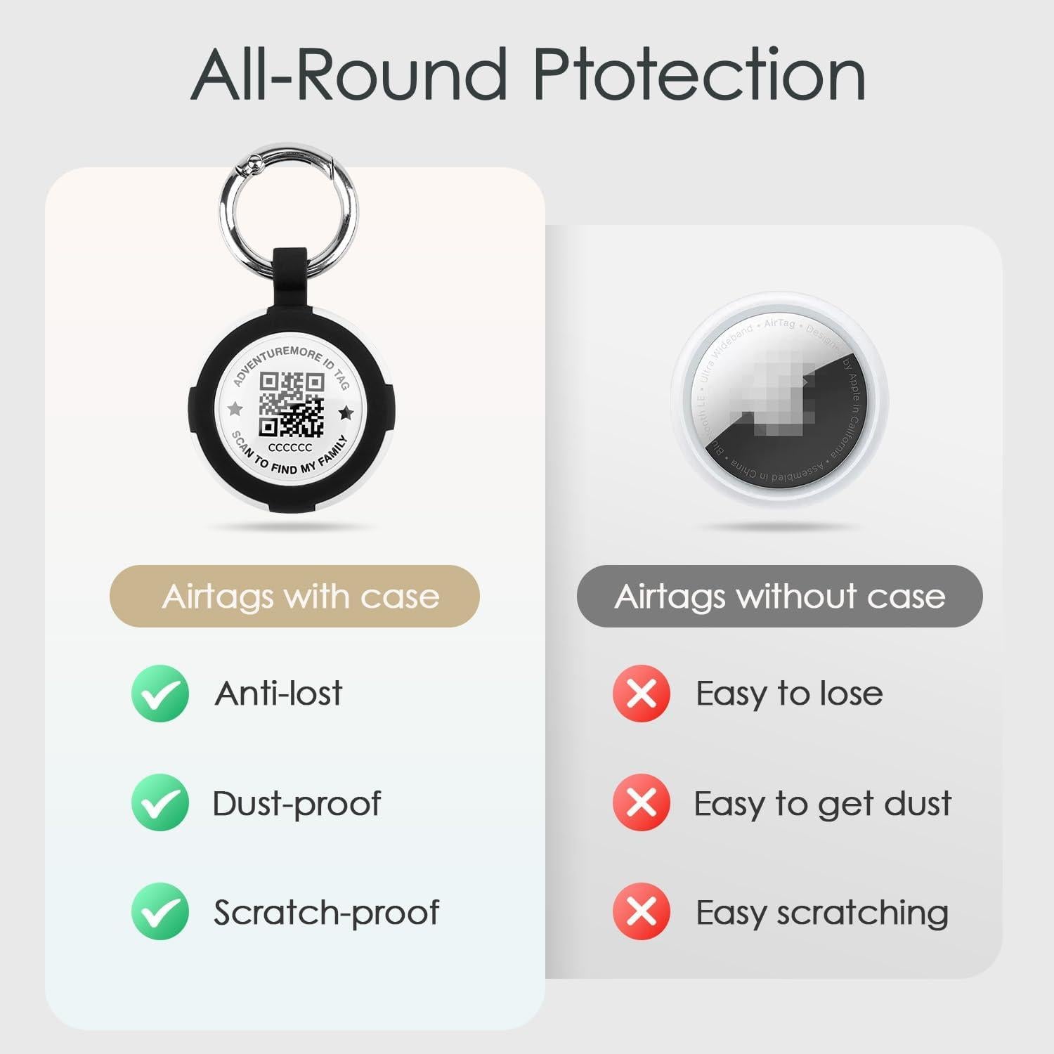 Soporte para Airtags ADVENTUREMORE Negro a Prueba de Agua