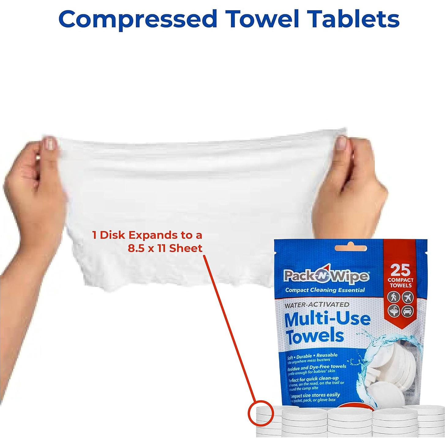 Toallas Comprimidas Desechables Pack-n-Wipe - 20 Unidades