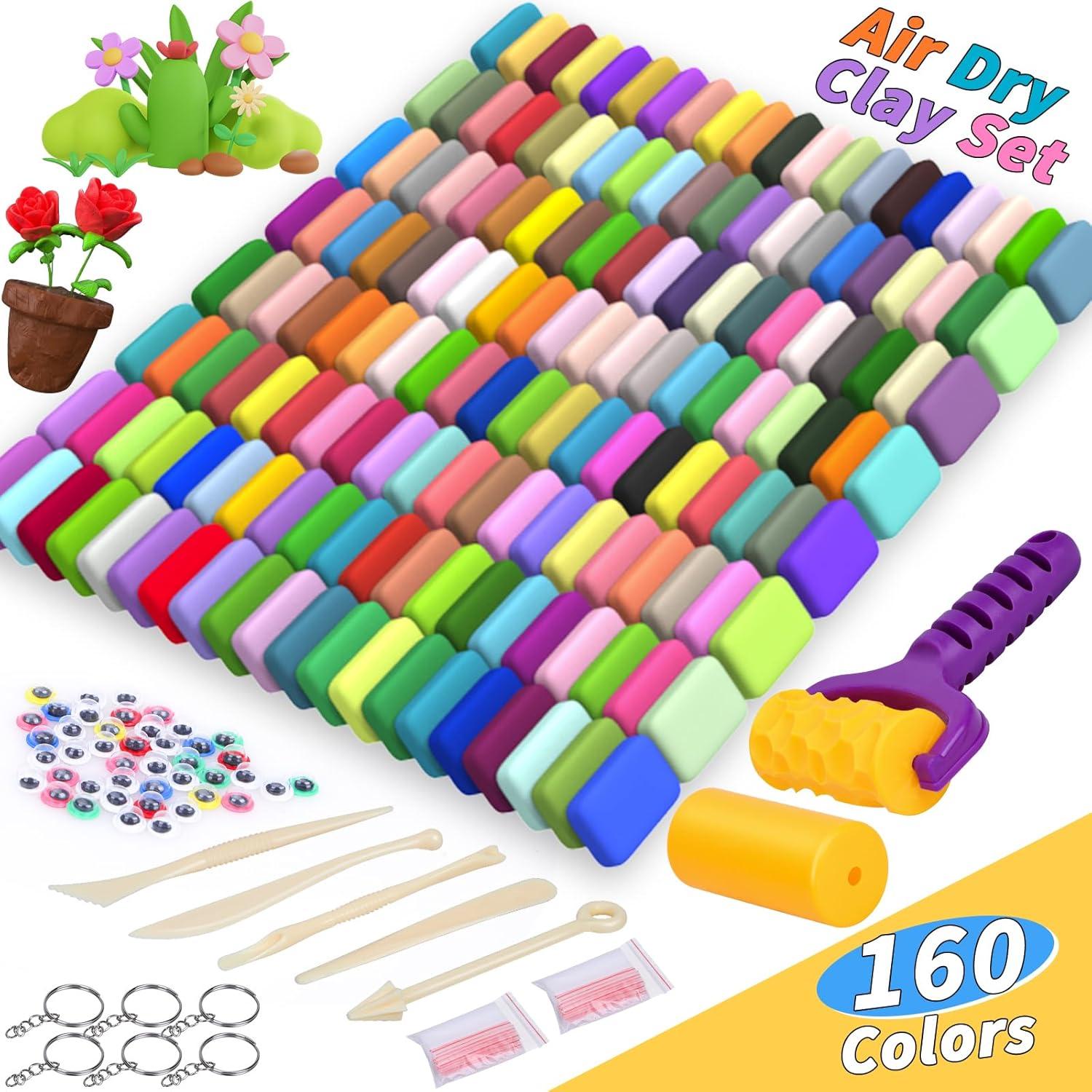 Kit de Arcilla Secada al Aire UZLU 254 PCS 160 Colores