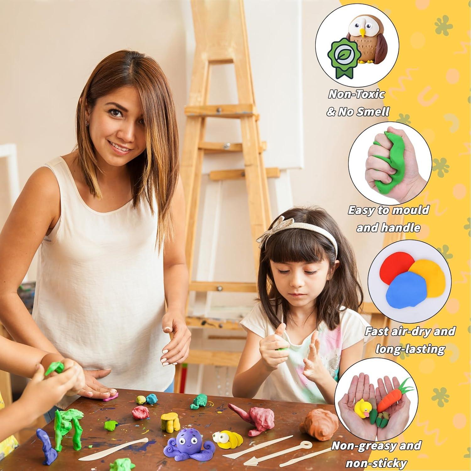 Kit de Arcilla Secada al Aire UZLU 254 PCS 160 Colores