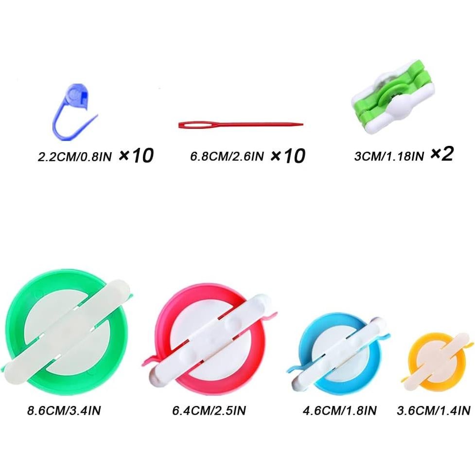 Fabricante de Pom Pom Knewmart 5 Tamaños + 10 Agujas + 10 Marcadores