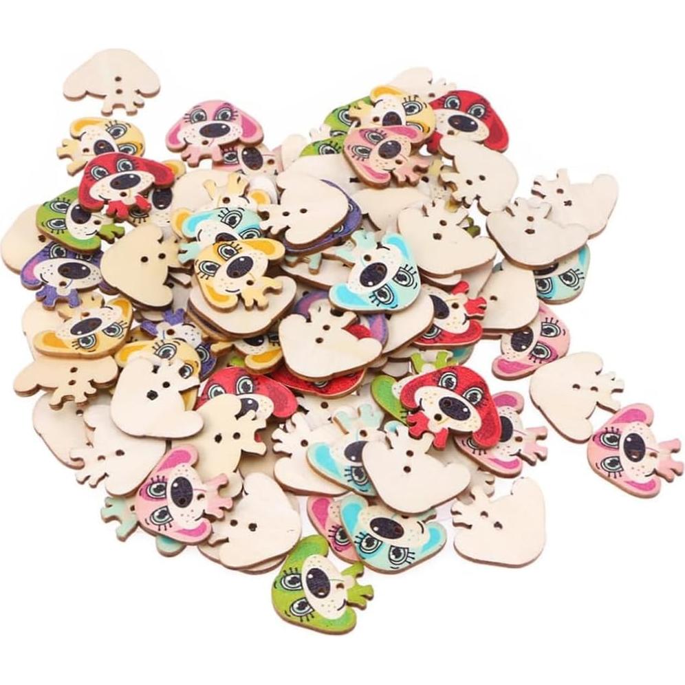 Botones de Madera Coloridos AKOAK 50 Pcs para Manualidades DIY