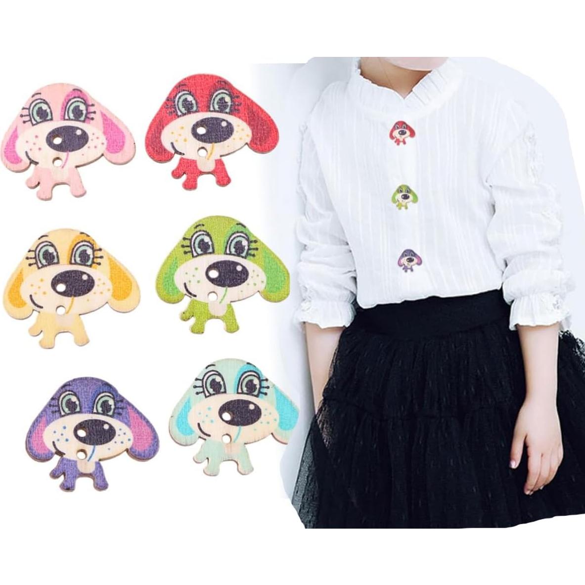 Botones de Madera Coloridos AKOAK 50 Pcs para Manualidades DIY