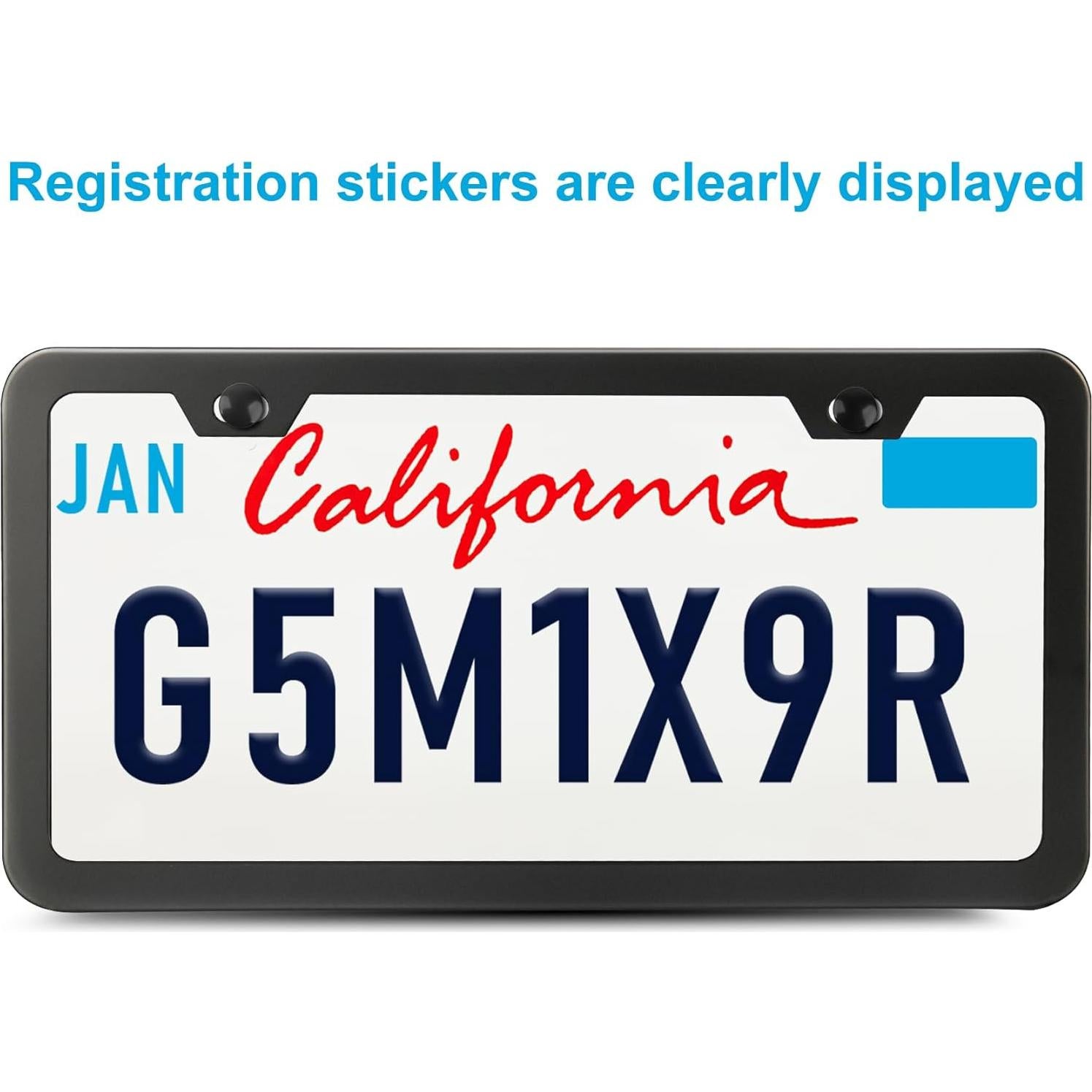 Marcos de Placas de Licencia Lrokimg Negros 2 Agujeros Acero Inoxidable