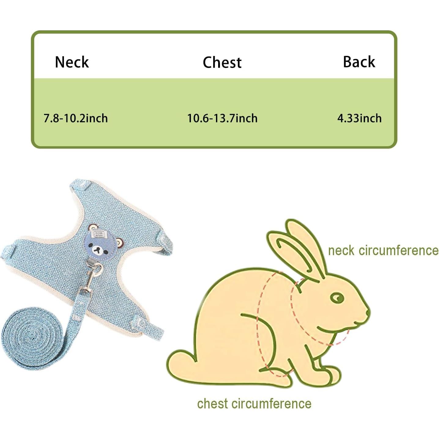 Juego de Arnés y Correa Ajustable Wallspet para Conejos Azul