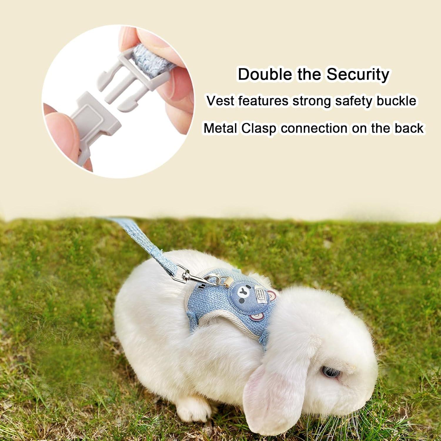 Juego de Arnés y Correa Ajustable Wallspet para Conejos Azul