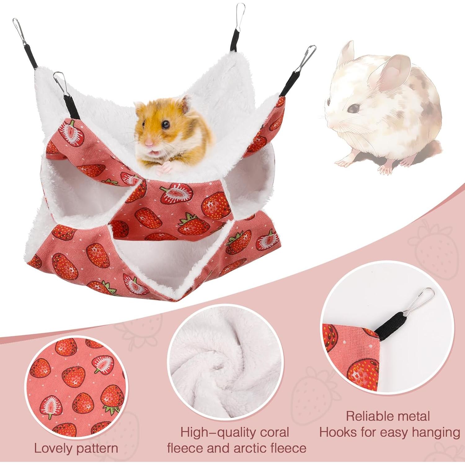 Hamaca Colgante para Mascotas XINRUI 30x30cm Rojo Frambuesa