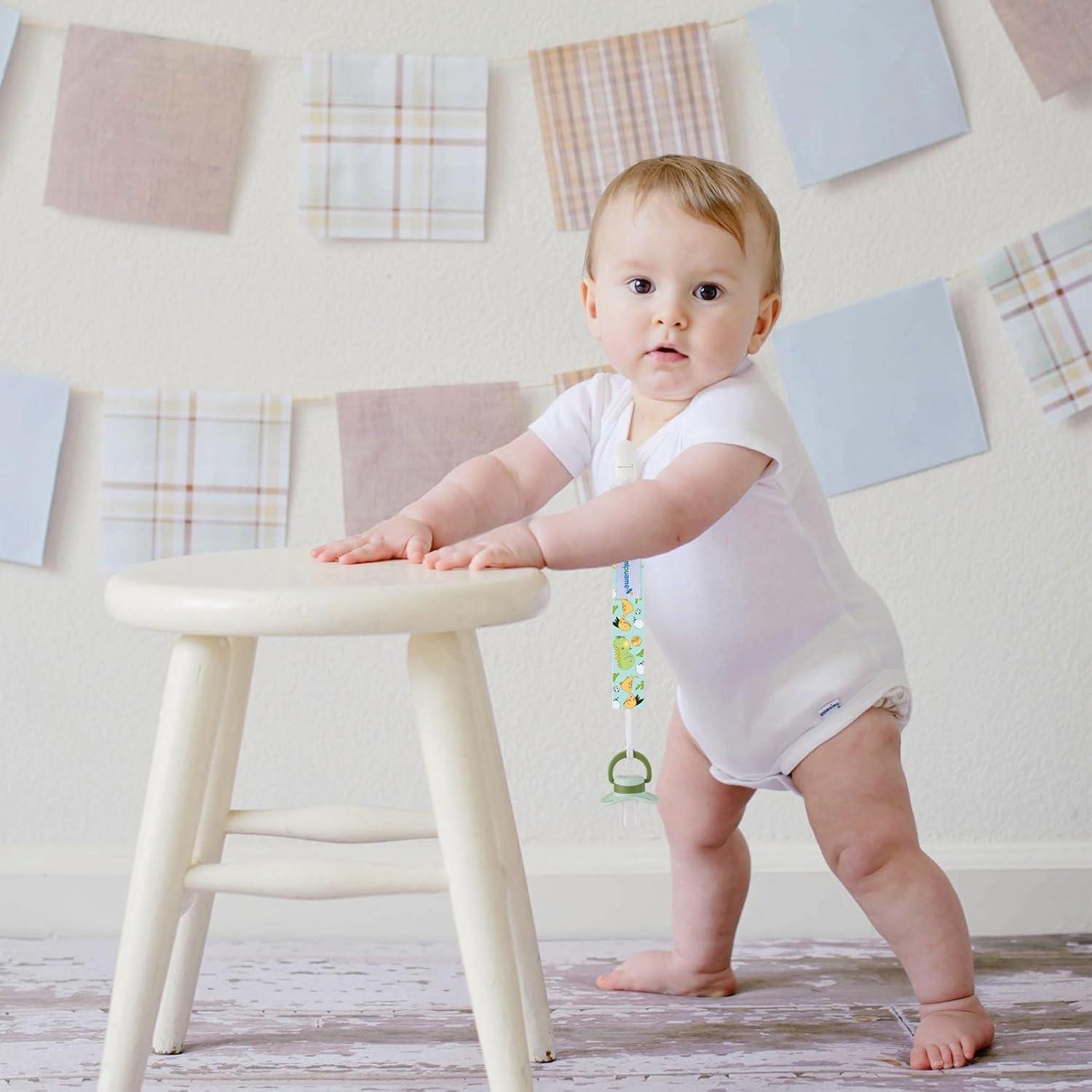 Smlpuame Baby Pacifier Clip for Boys,12 Pack Stylish Binky Clips Strap,Paci Holder with Clips Universal Lightweight Fits Most Pacifiers Teeher Toy Teething Ring Soothie,Baby Gifts