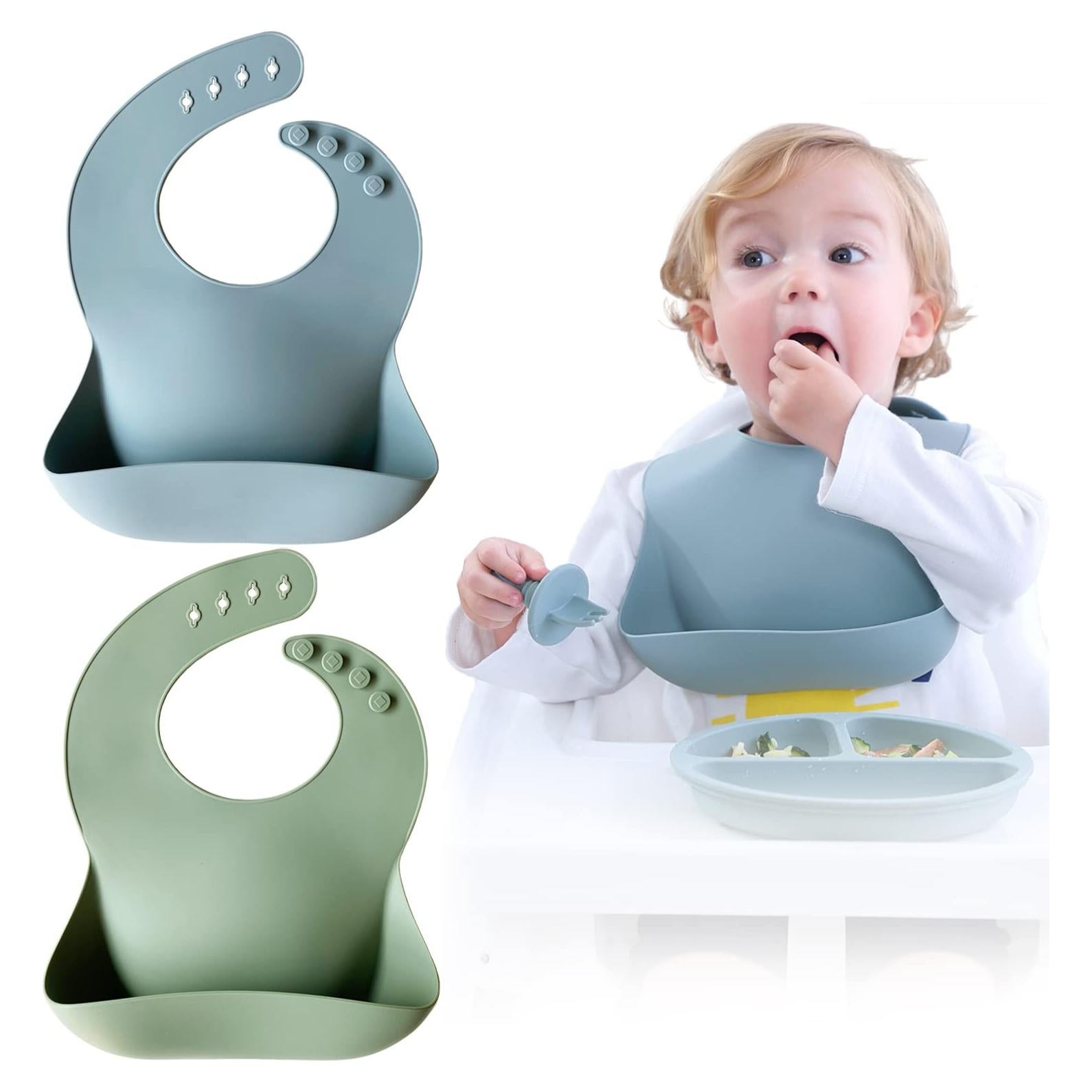 Conjunto de Baberos de Silicona Moonkie 2 Unidades Ajustables