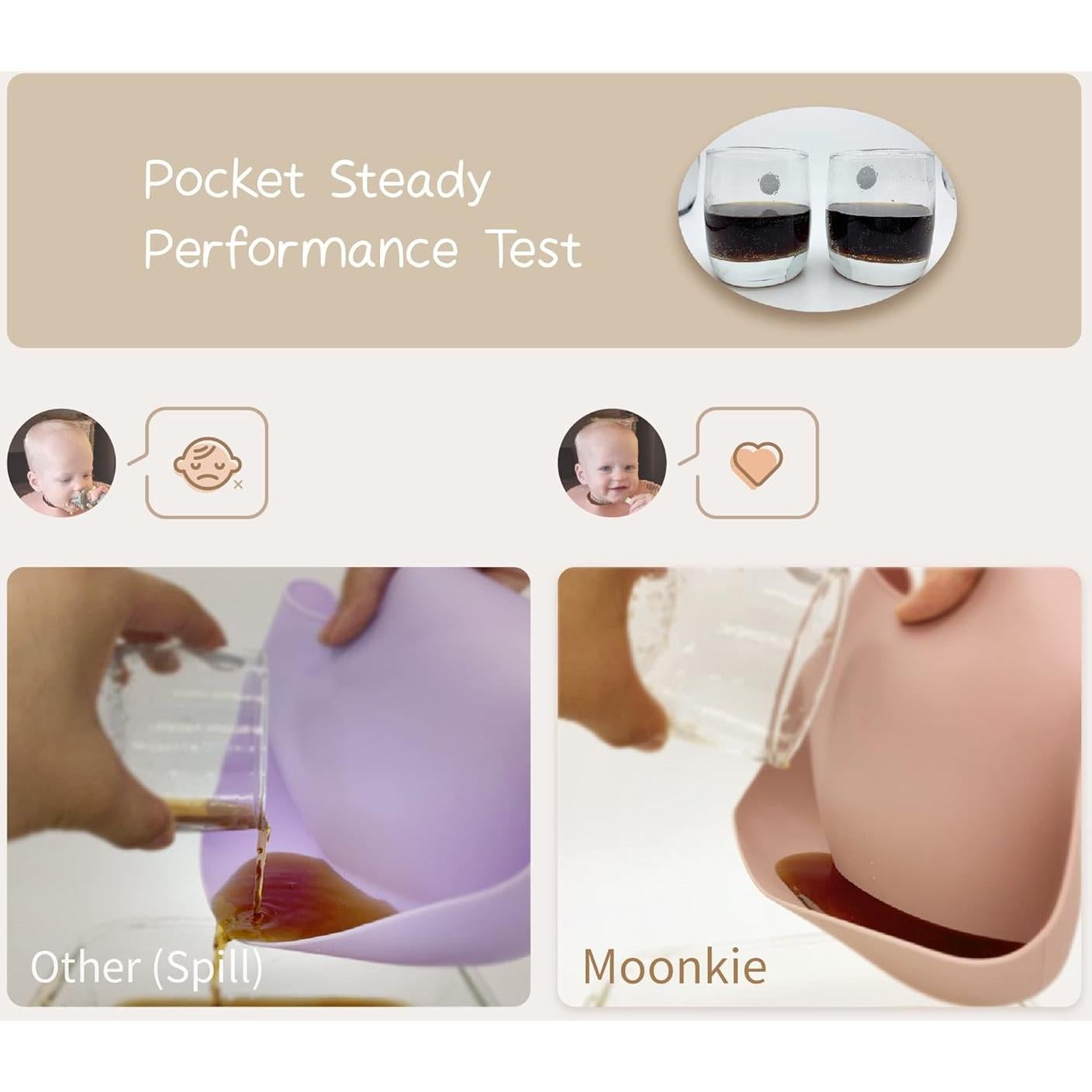 Conjunto de Baberos de Silicona Moonkie 2 Unidades Ajustables