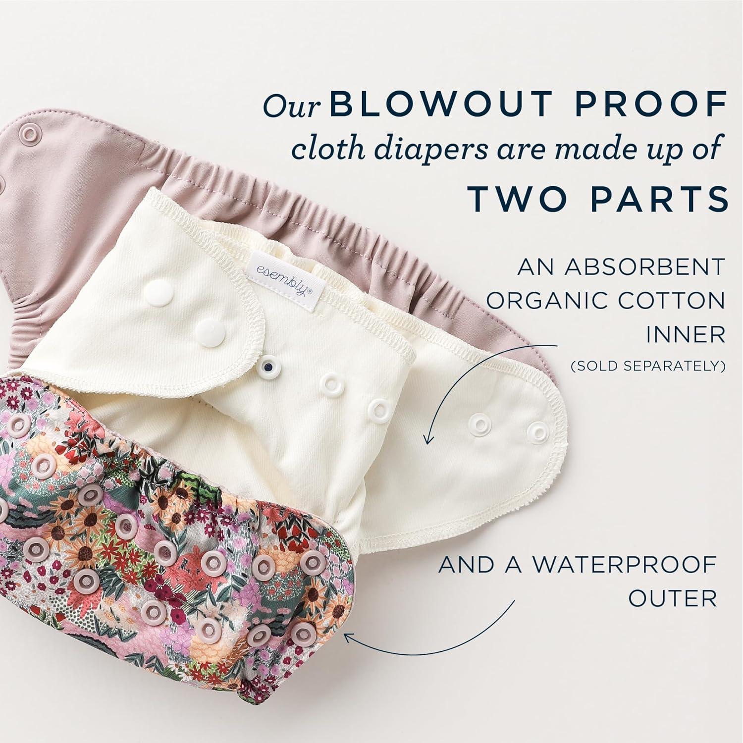 Cubierta de Pañal de Tela Esembly Zorros - Tamaño 1 (3.2-7.7 kg)