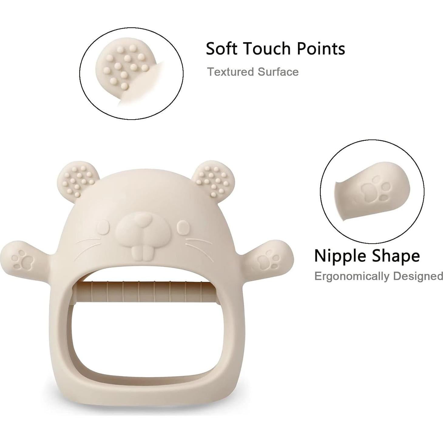 PandaEar Juguetes de Dentición Silicona 2 Piezas Alivio Bebé