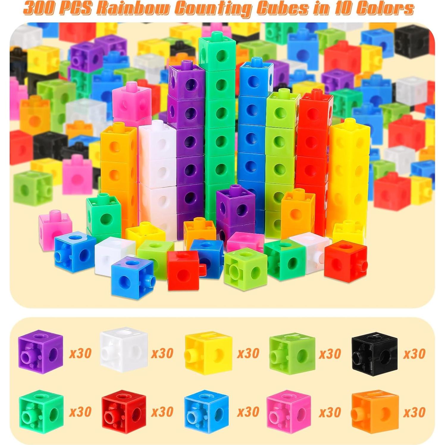 Jenaai 300 Cubos de Conteo Plásticos para Matemáticas