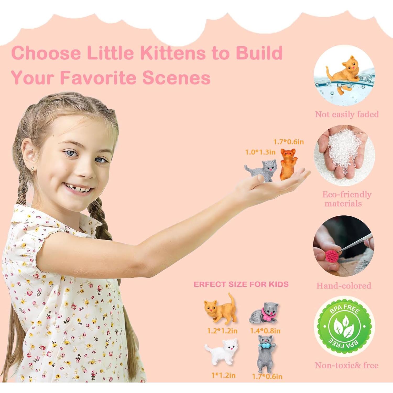 Set de Juguetes de Gato Sweetace 43 Piezas para Niños 3-7 Años