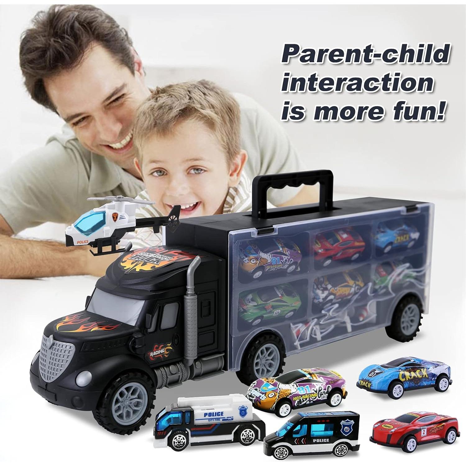 Conjunto de Camiones Transportadores JODUDLR con 12 Vehículos de Metal