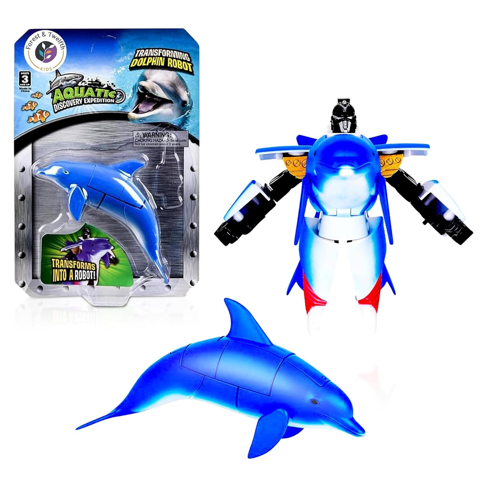 Juguete Transformador Delfín Robot Forest & Twelfth 10.16 cm