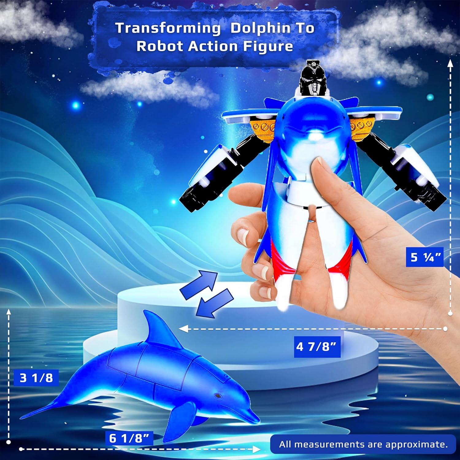 Juguete Transformador Delfín Robot Forest & Twelfth 10.16 cm