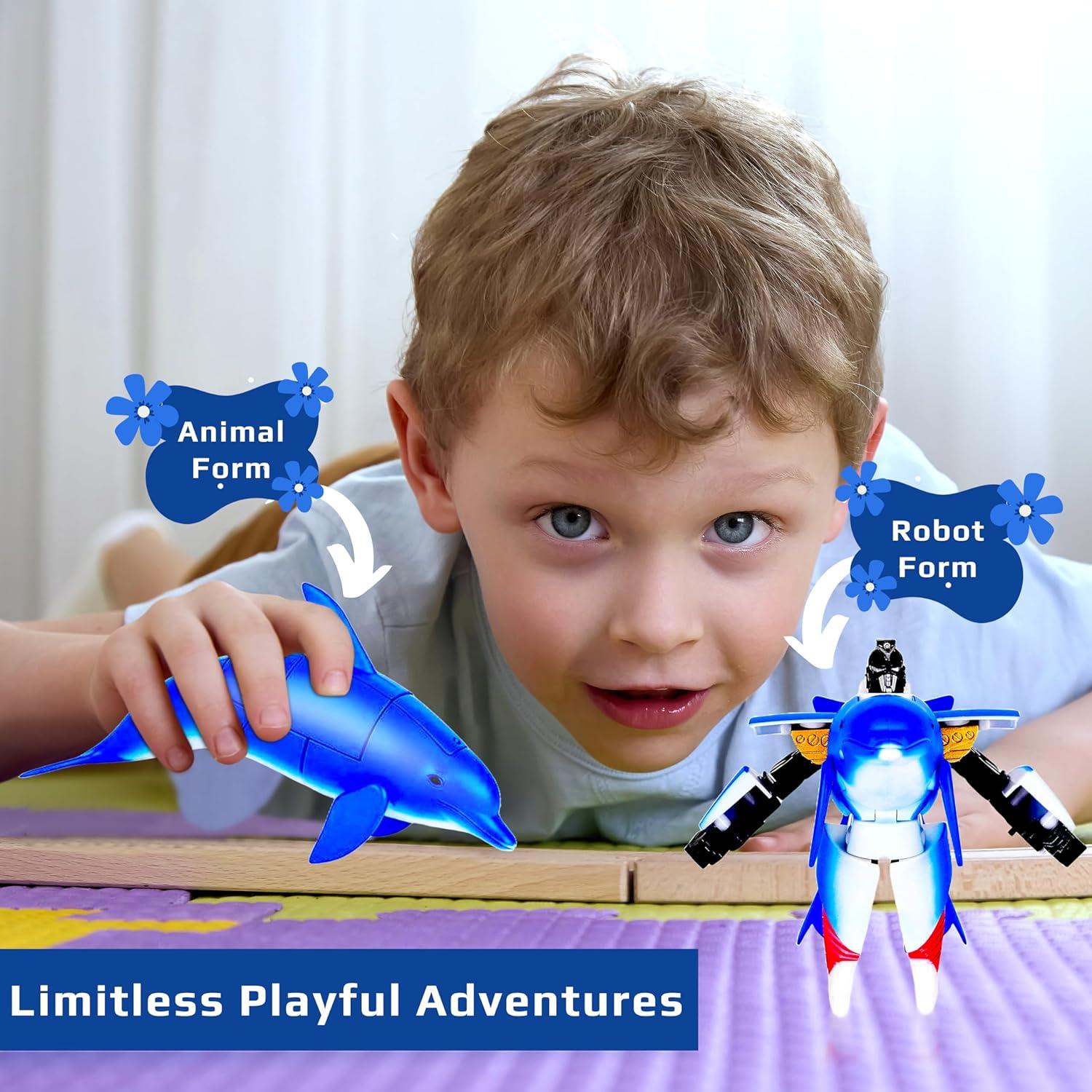 Juguete Transformador Delfín Robot Forest & Twelfth 10.16 cm