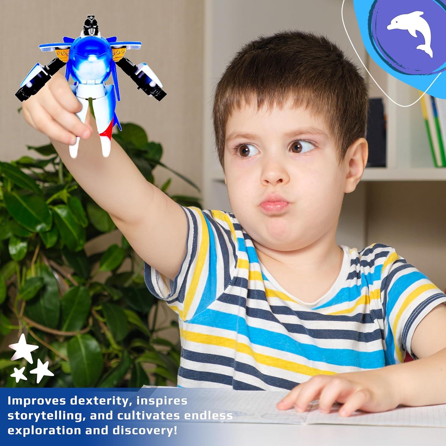 Juguete Transformador Delfín Robot Forest & Twelfth 10.16 cm