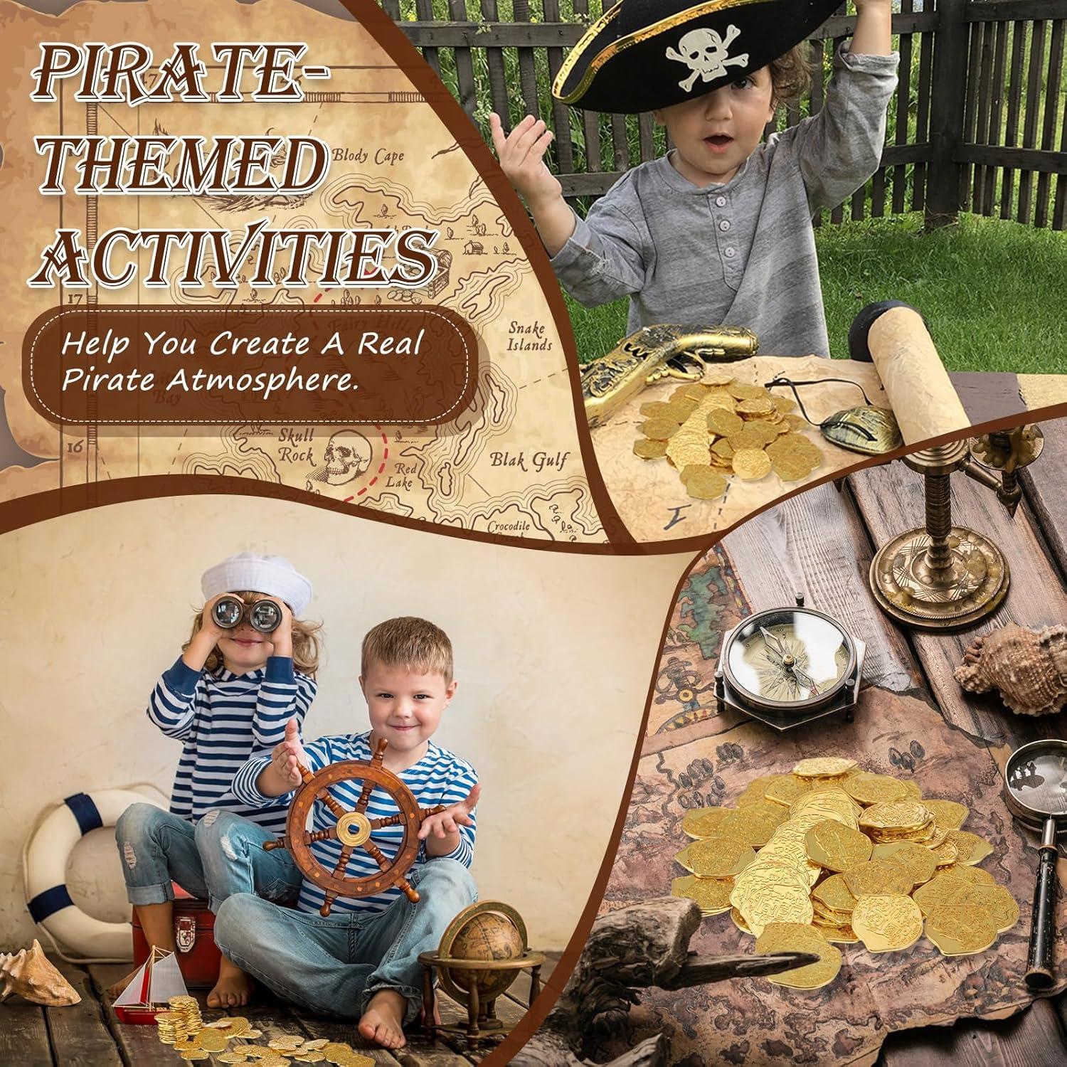 Juego de 200 Monedas de Pirata de Metal Hanaive - Oro