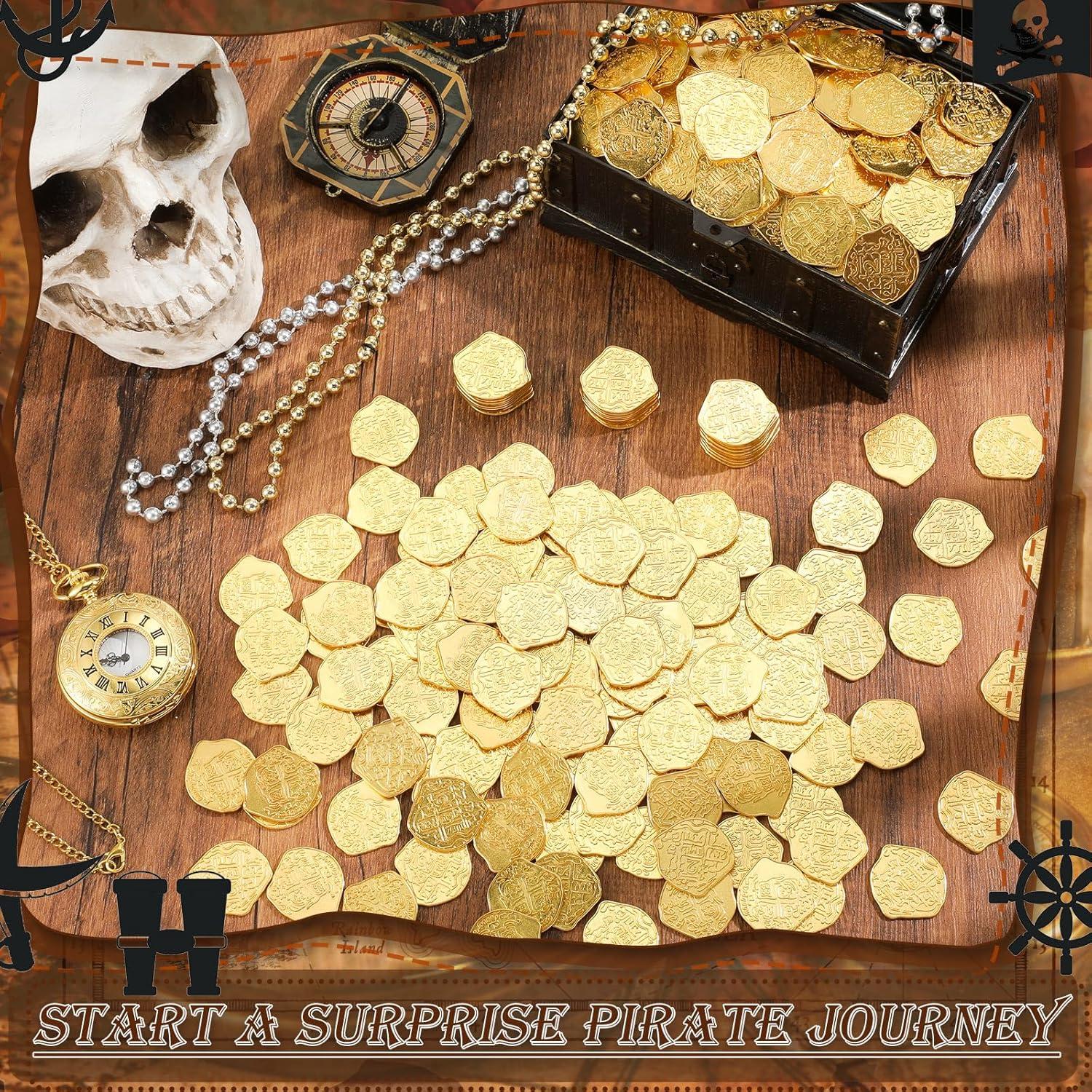 Juego de 200 Monedas de Pirata de Metal Hanaive - Oro