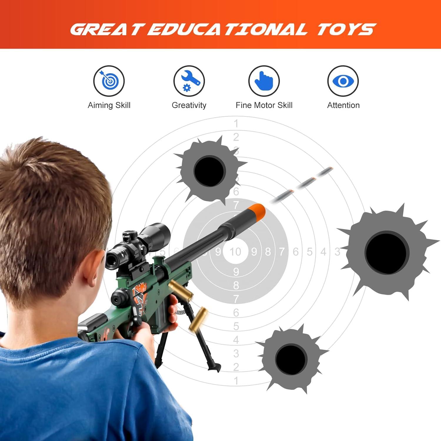 Pistola de Juguete Blaster Bsyzyani Verde con 20 Balas Blandas