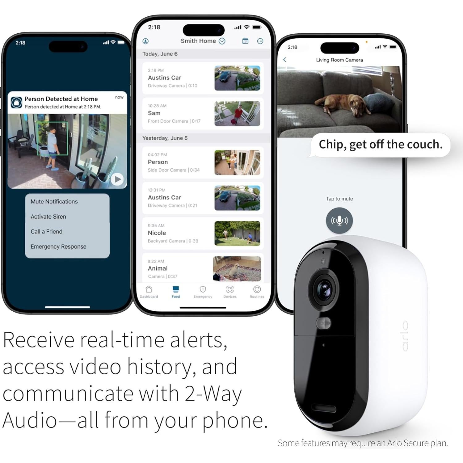 Cámara de Seguridad Arlo Esencial 1080p HD - 3 Cámaras