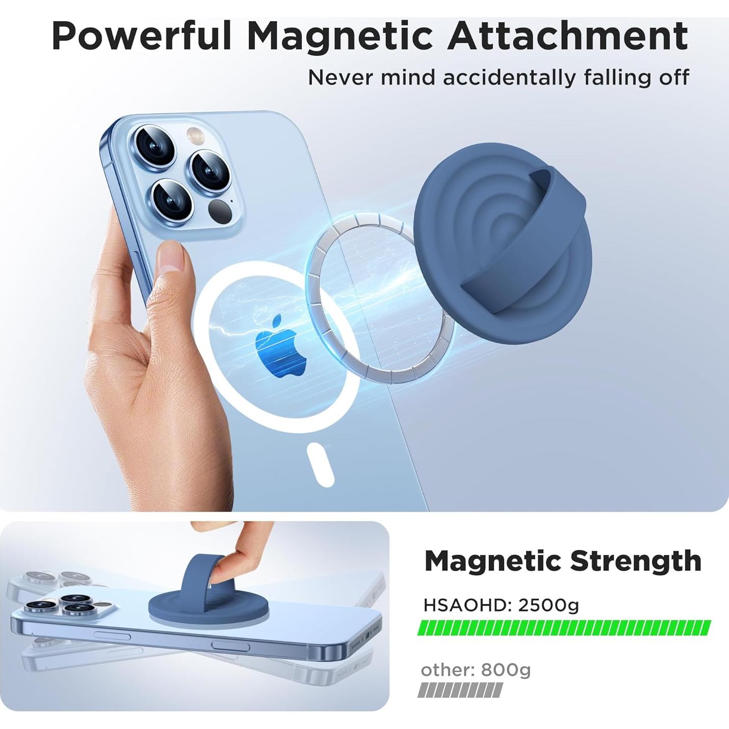 Agarradera Magnética HSAOHD para Teléfono - Silicona Azul Cielo