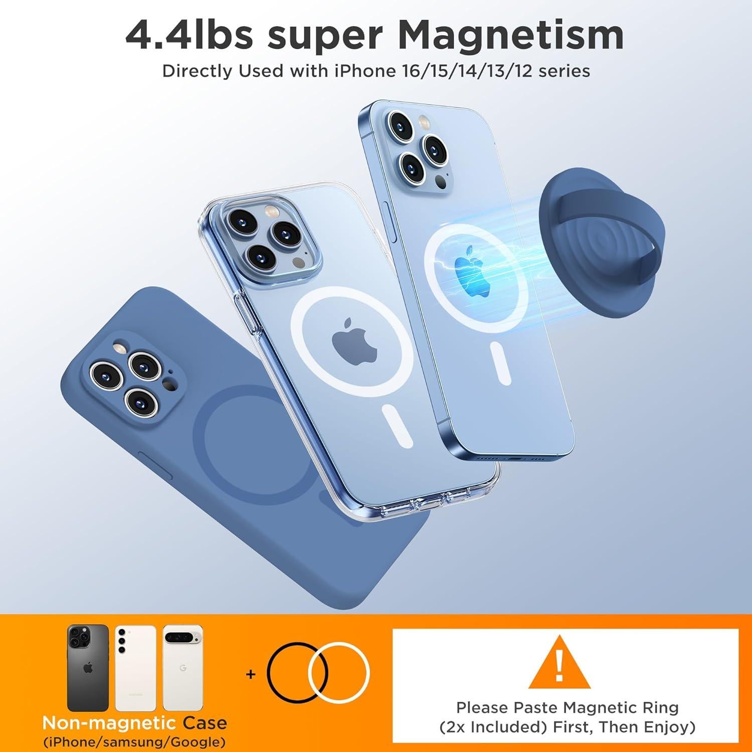 Agarradera Magnética HSAOHD para Teléfono - Silicona Azul Cielo