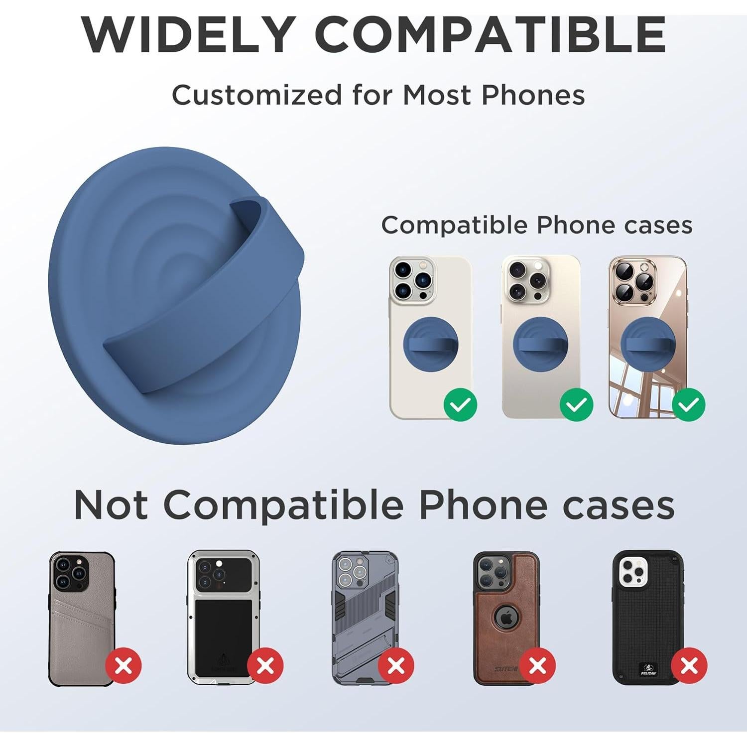 Agarradera Magnética HSAOHD para Teléfono - Silicona Azul Cielo