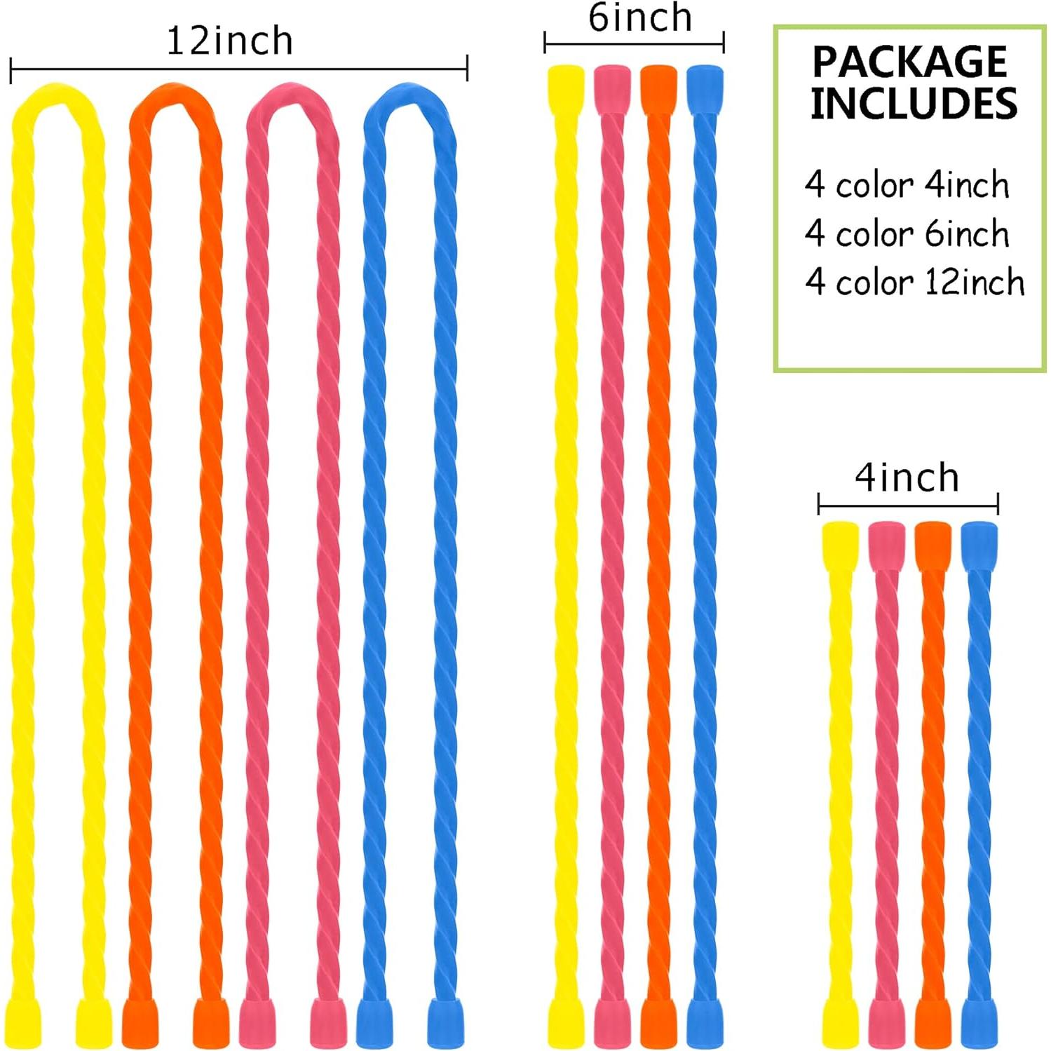12 Sujetadores de Cable Reutilizables Dreamxiang 4-6-12cm Silicona