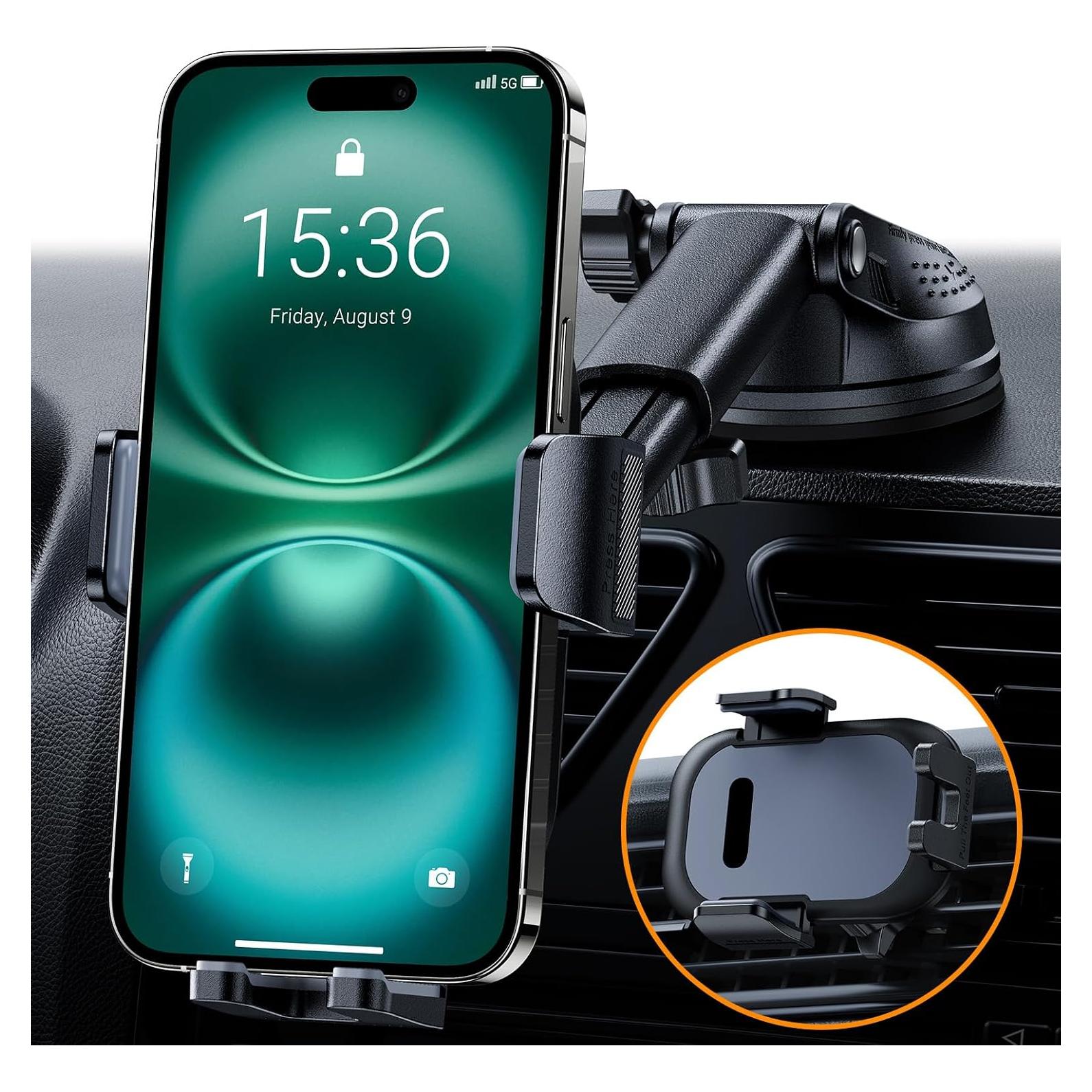 Soporte para Teléfono de Coche Hitolza 3-en-1 Ajustable 360°