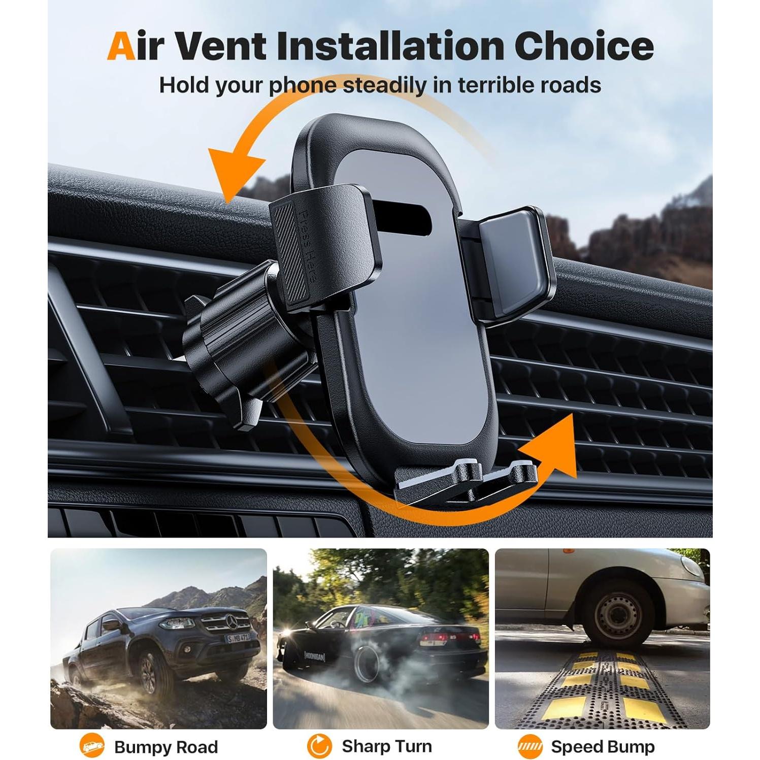 Soporte para Teléfono de Coche Hitolza 3-en-1 Ajustable 360°