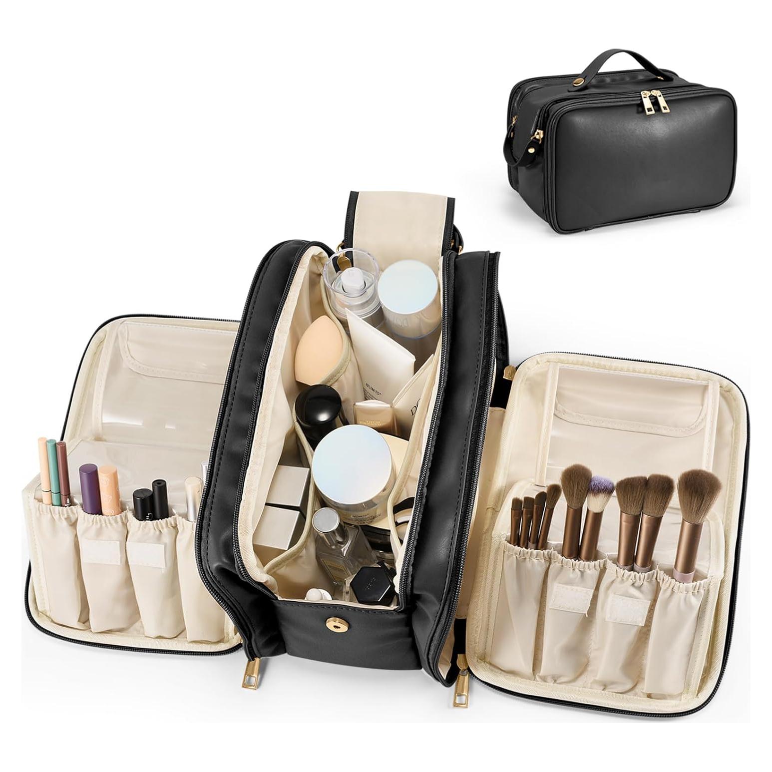 Bolsa de Maquillaje de Viaje HauteHues Negra 26.9x17.8cm