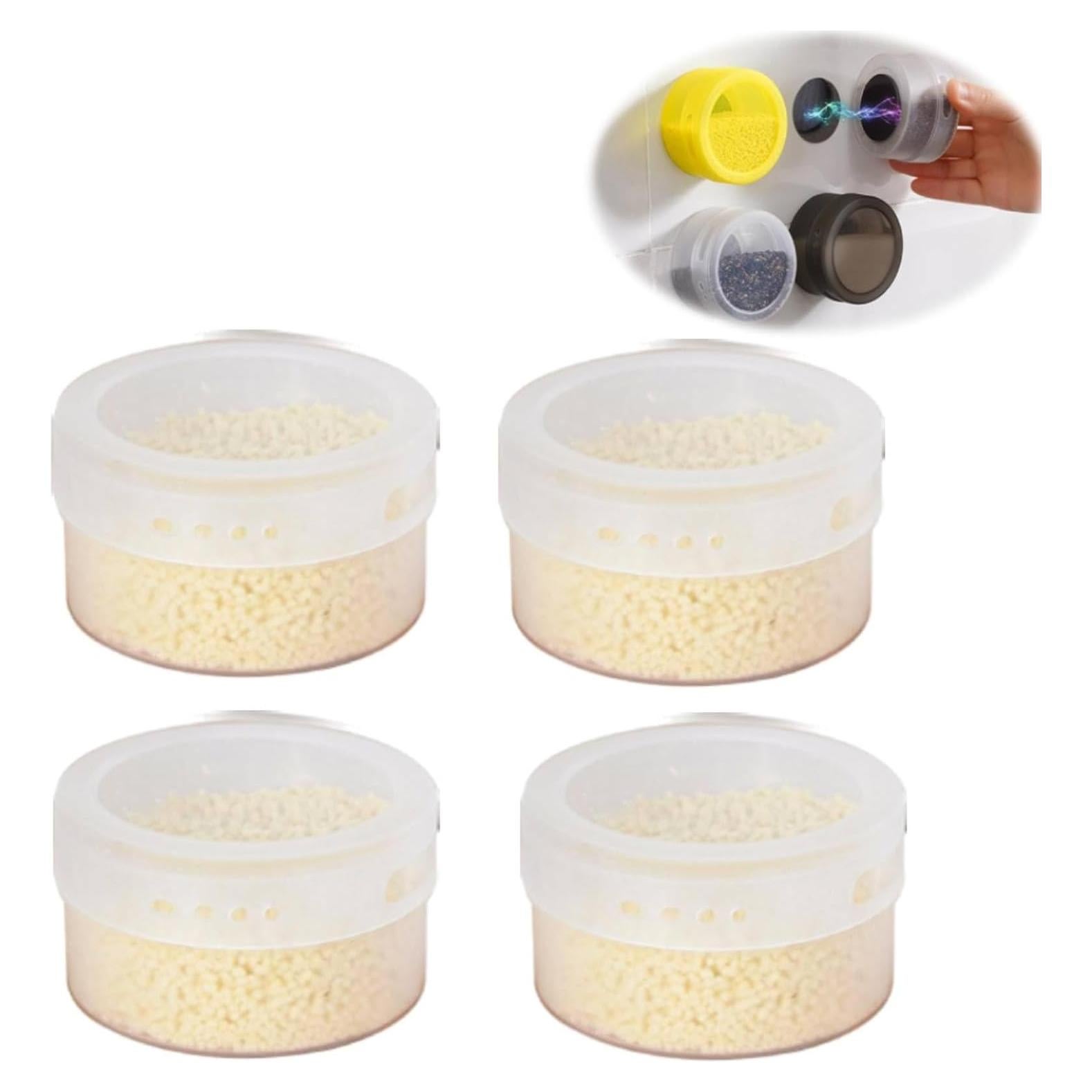 Latas de Especias Magnéticas 4pcs - Almacenamiento Blanco