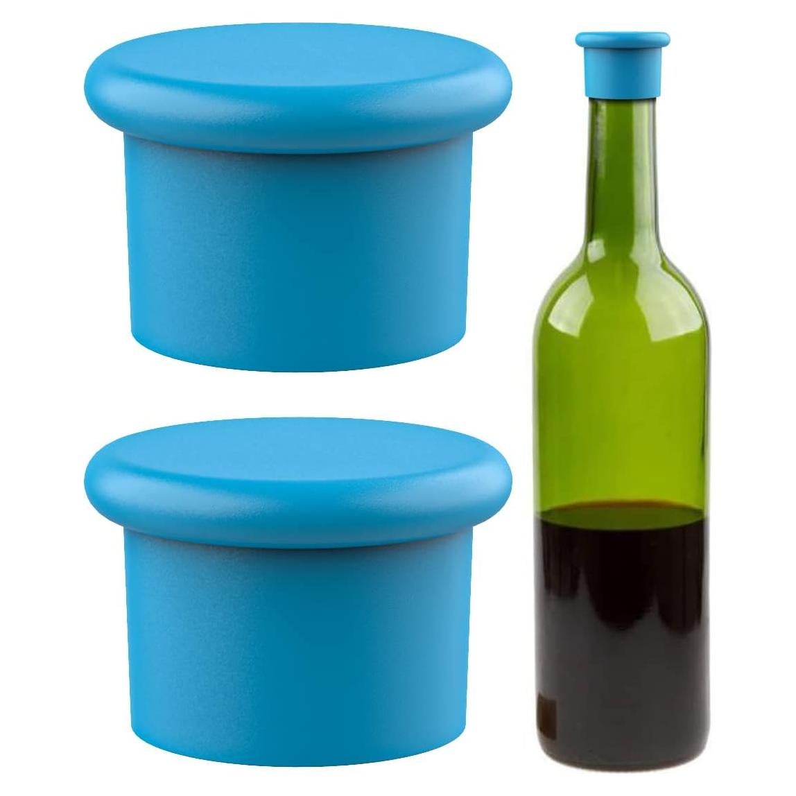Tapones de Silicona para Vino Bricktown Supply Co. Azul 2 Pzs