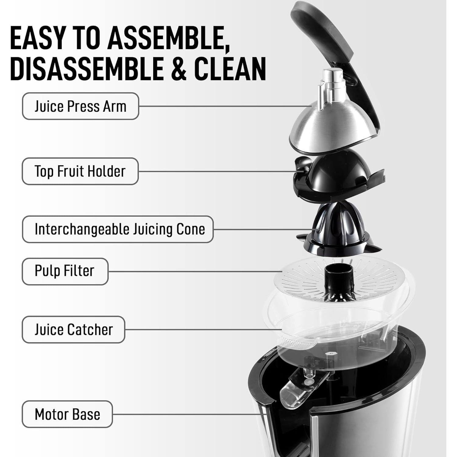 Exprimidor Eléctrico Zulay para Cítricos 160W Acero Inoxidable