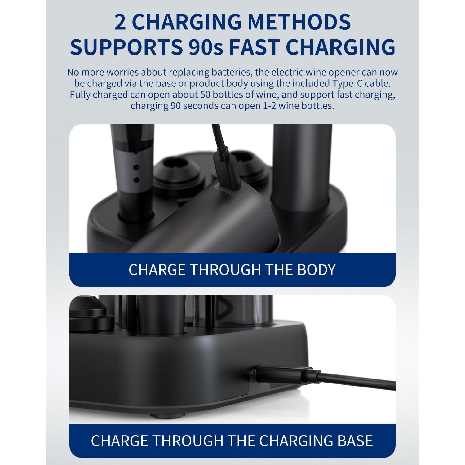 Juego de Vino Eléctrico Recargable 7-en-1 CIRCLE JOY