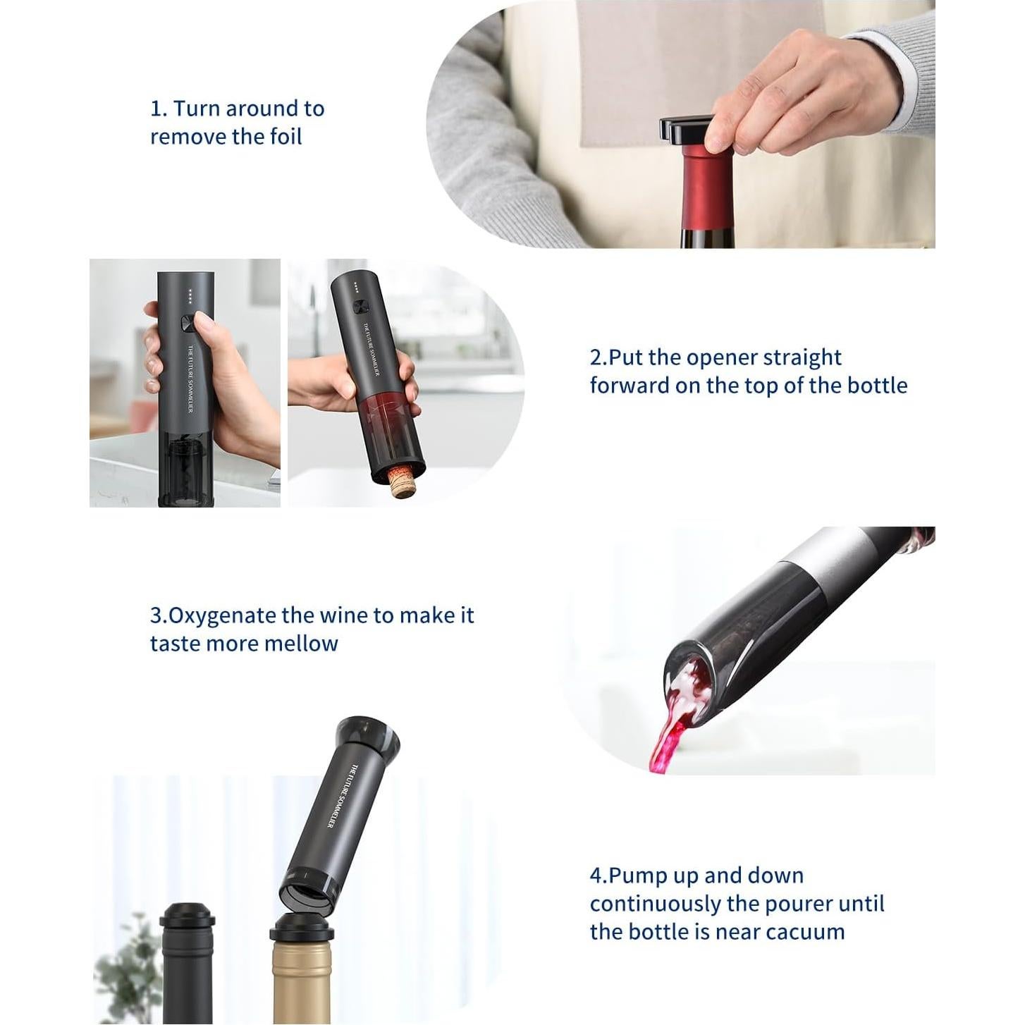 Juego de Vino Eléctrico Recargable 7-en-1 CIRCLE JOY