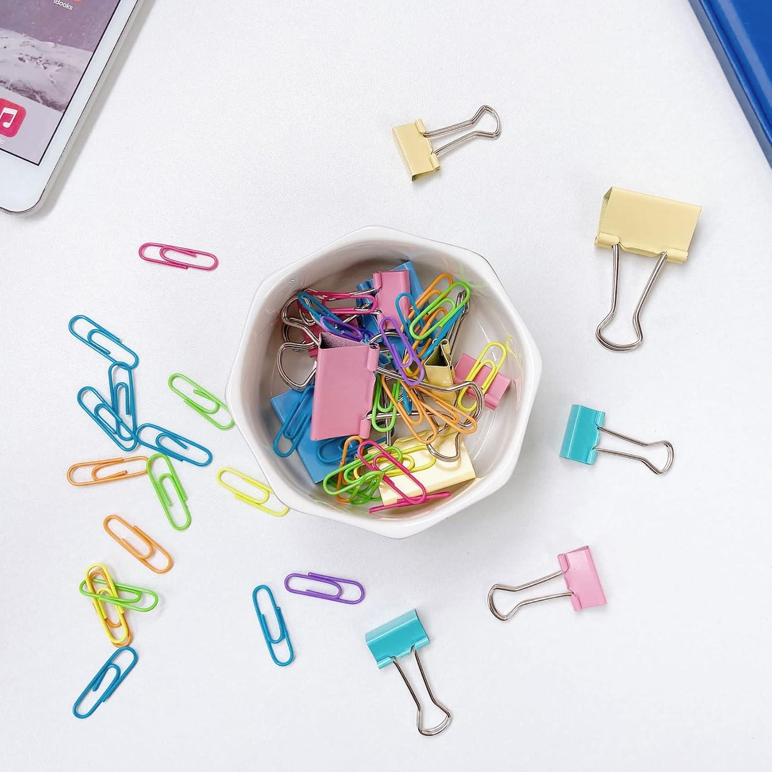 Soporte para Clips de Papel Cerámica LEAZUL Patrón Terrazzo