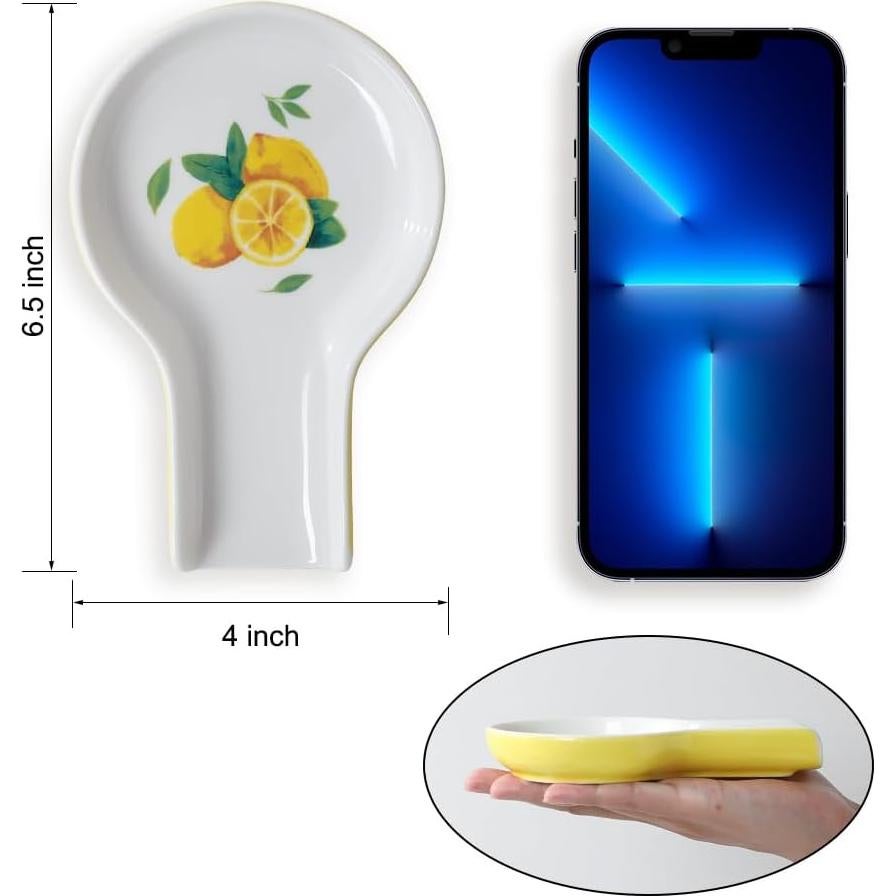 Soporte para Cucharas de Cerámica Limón HAPPY KIT 16.5x10.2cm