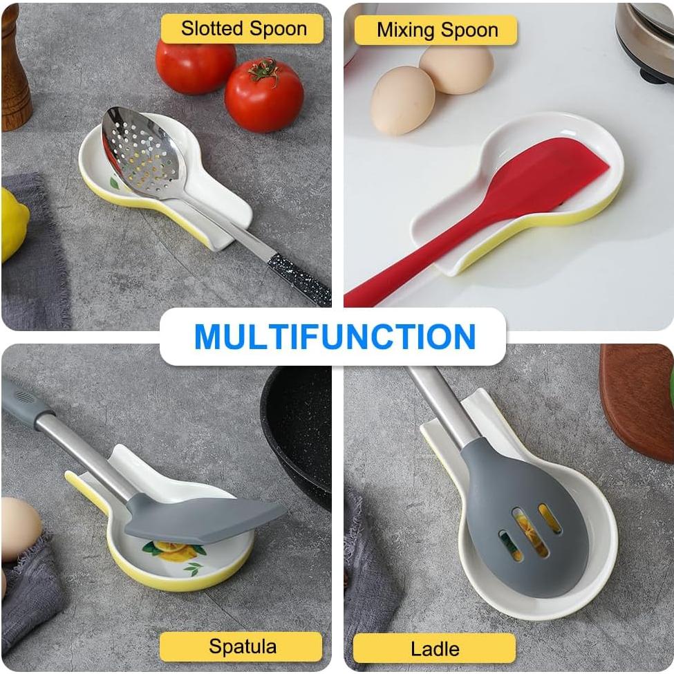 Soporte para Cucharas de Cerámica Limón HAPPY KIT 16.5x10.2cm