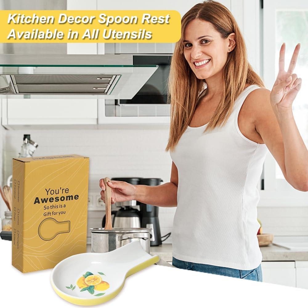 Soporte para Cucharas de Cerámica Limón HAPPY KIT 16.5x10.2cm